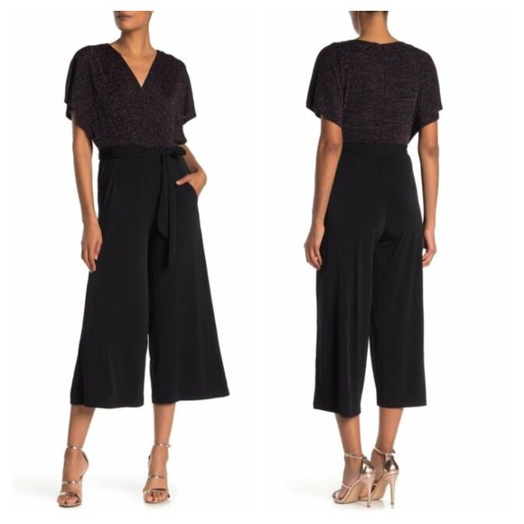 London Times Pants - NWT London Times 8 Sparklly Waist Tie Jumpsuit